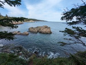 A view at the Fairy Head Loop trail towards the ocean