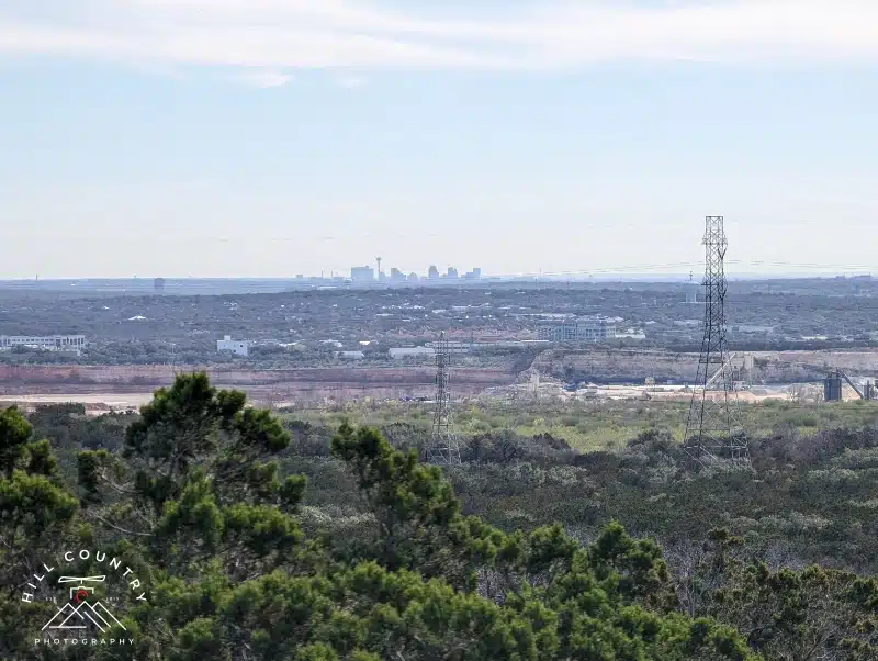 A view from the top of Eisenhower park to Downtown San Antonio